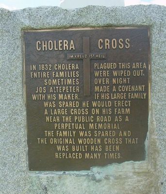 Cholera Cross Plaque