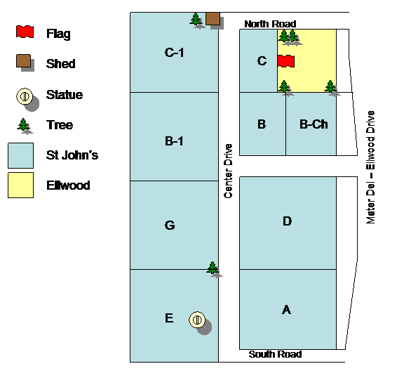 Map - St John's UCC and Ellwood Cemteries