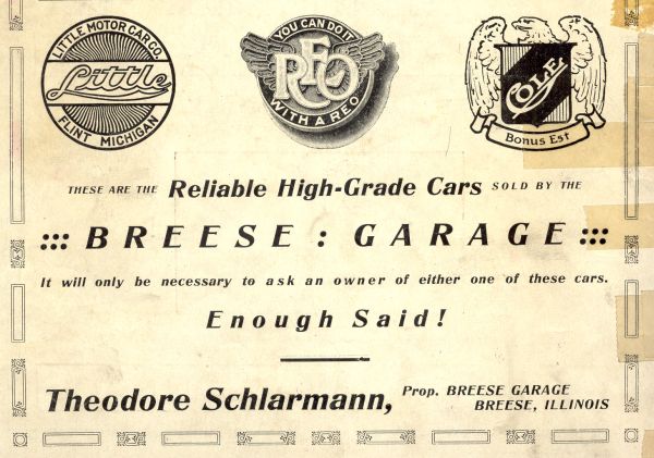 Breese Garage Ad