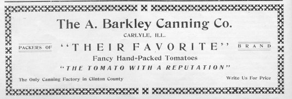 The A. Barkley Canning Co. ad