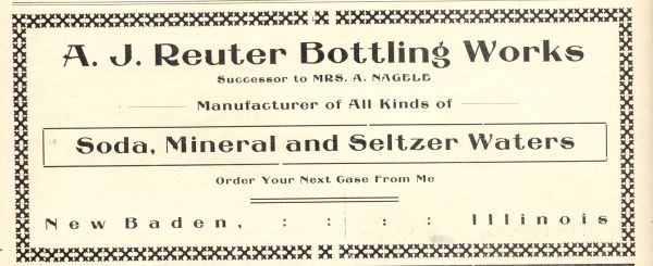 A.J.Reuter Bottling Works ad