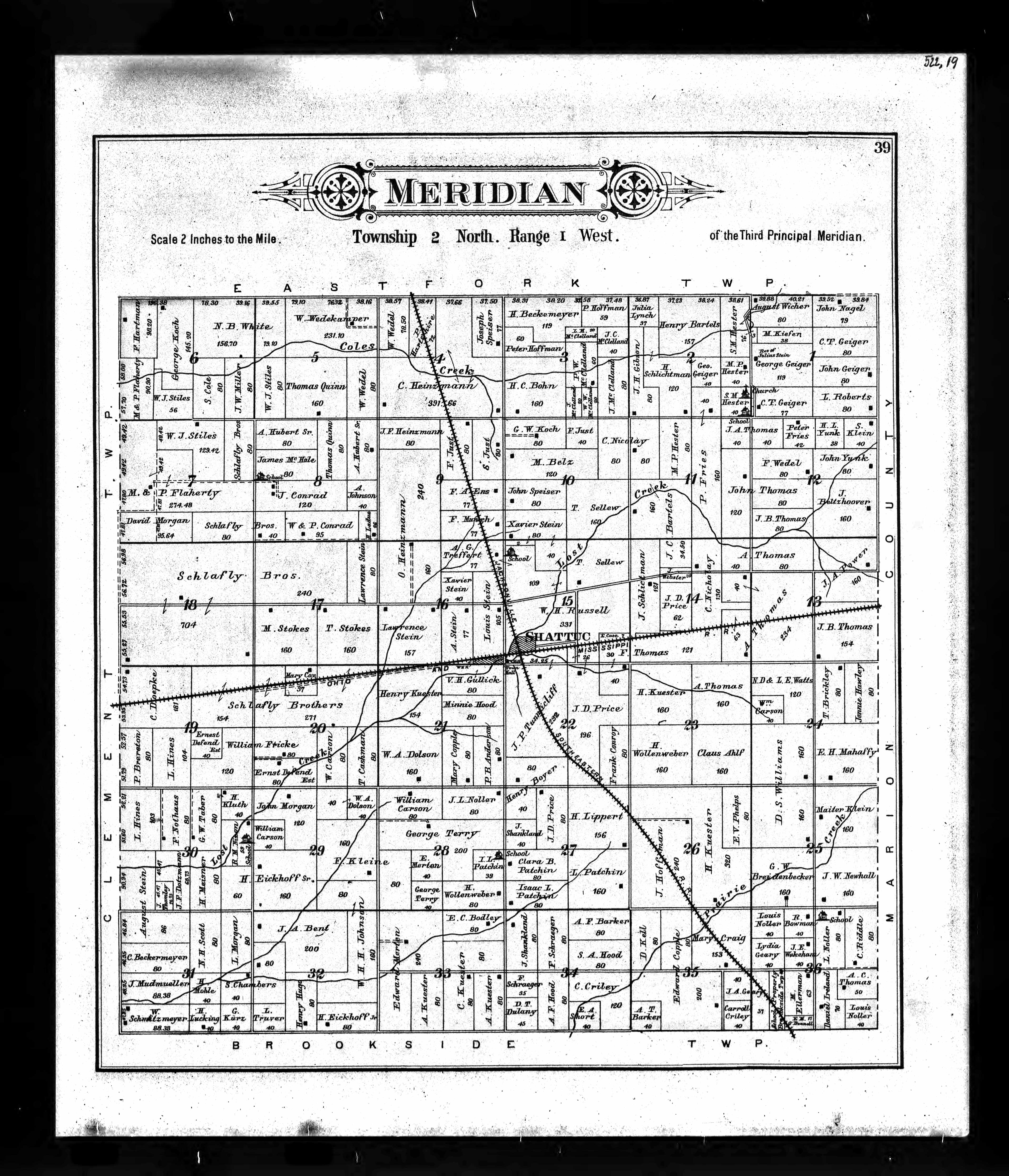 1892 Meridian Township Plat Map